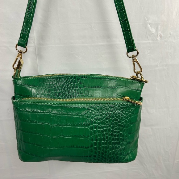 Divina Firenze Genuine Italian Leather Kelly Green crossbody - Picture 5 of 13